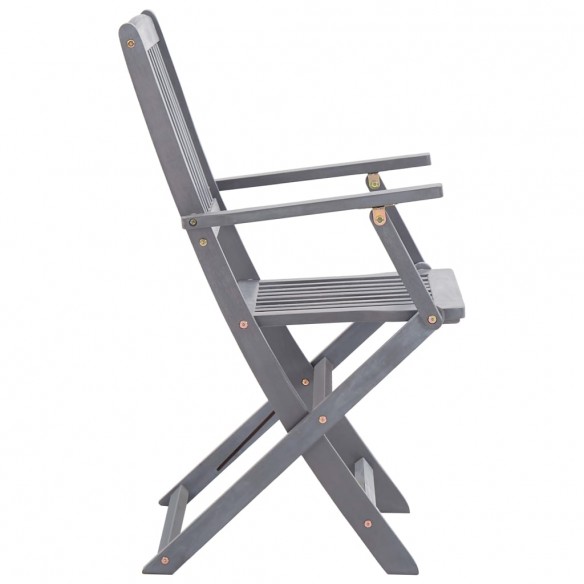 Chaises pliables d'extérieur 2 pcs avec coussins Bois d'acacia