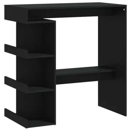 Table de bar étagère de rangement Noir 100x50x101,5 cm 2