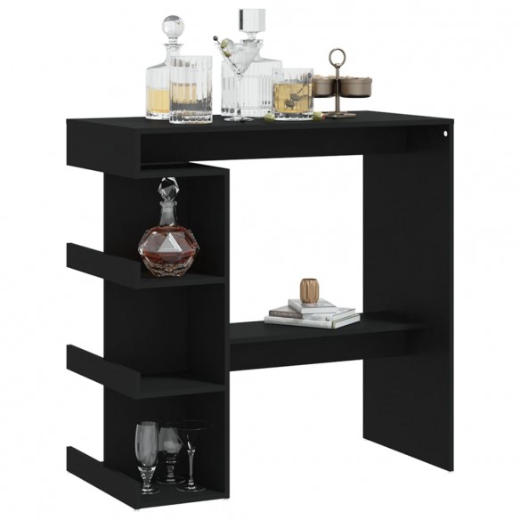 Table de bar étagère de rangement Noir 100x50x101,5 cm Table de bar étagère de rangement Noir 100x50x101,5 cm