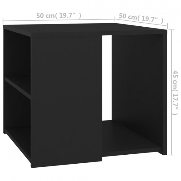 Table d'appoint Noir 50x50x45 cm Aggloméré Table d'appoint Noir 50x50x45 cm Aggloméré