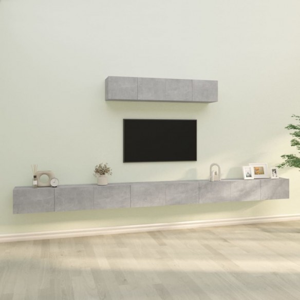 Ensemble de meubles TV 6 pcs Gris béton 