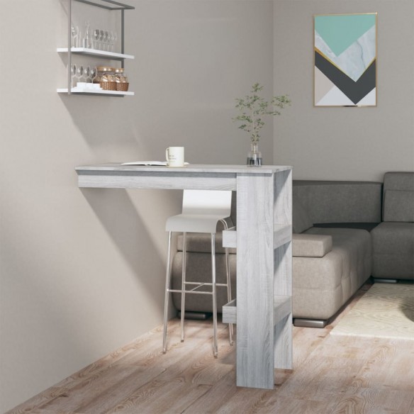 Table bar murale Sonoma gris 102x45x103,5 cm 