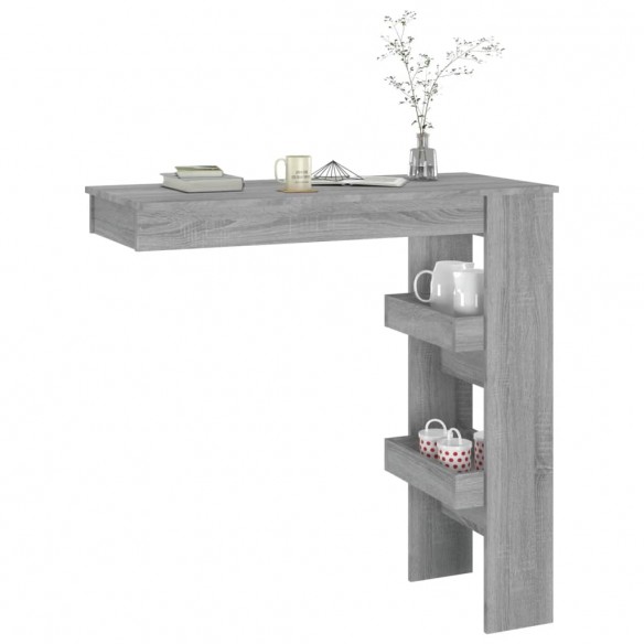 Table bar murale Sonoma gris 102x45x103,5 cm 