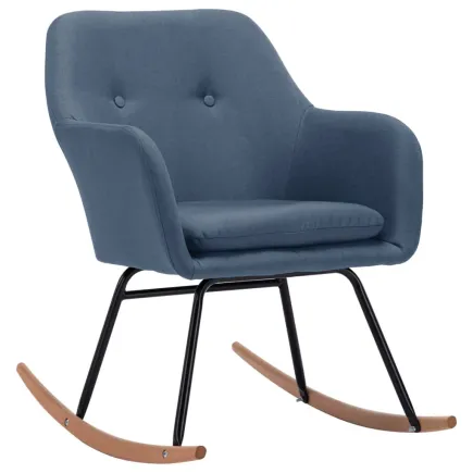 Chaise à bascule Bleu Tissu 2