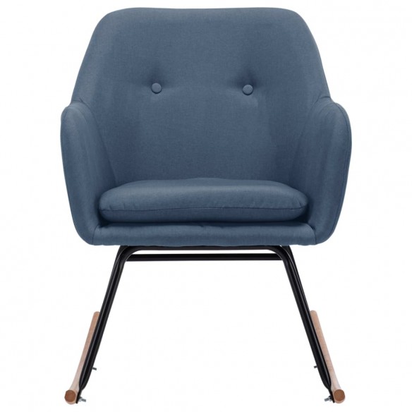 Chaise à bascule Bleu Tissu Chaise à bascule Bleu Tissu