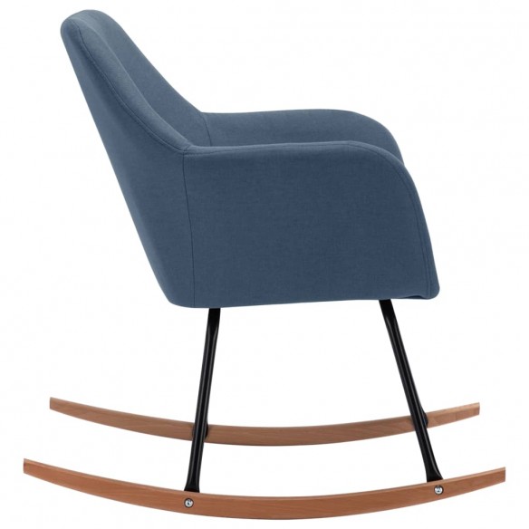 Chaise à bascule Bleu Tissu Chaise à bascule Bleu Tissu