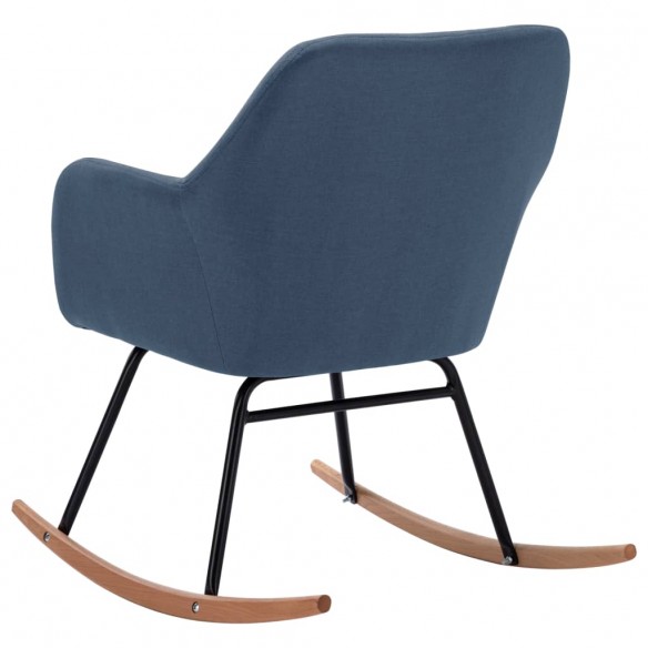 Chaise à bascule Bleu Tissu Chaise à bascule Bleu Tissu