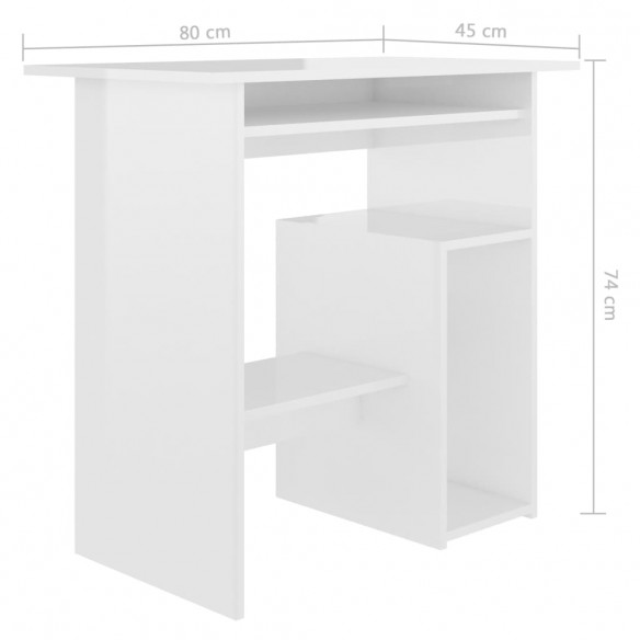 Bureau Blanc brillant 80 x 45 x 74 cm Aggloméré Bureau Blanc brillant 80 x 45 x 74 cm Aggloméré