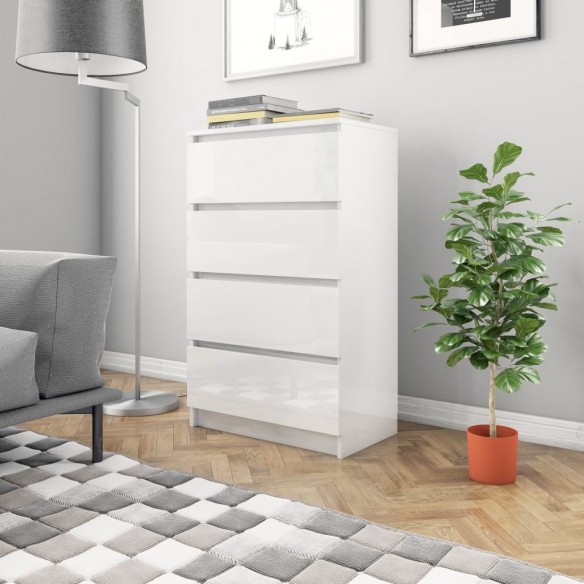 Buffet Blanc brillant 60x35x98,5 cm 