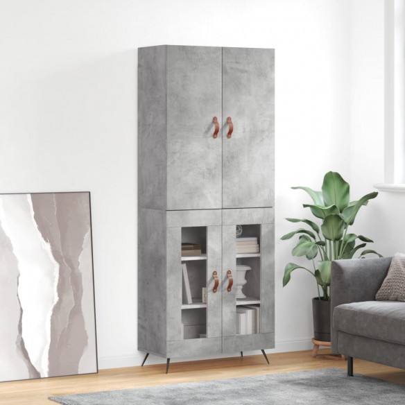 Buffet haut Gris béton 69,5x34x180 cm 