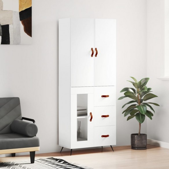 Buffet haut Blanc brillant 69,5x34x180 cm 
