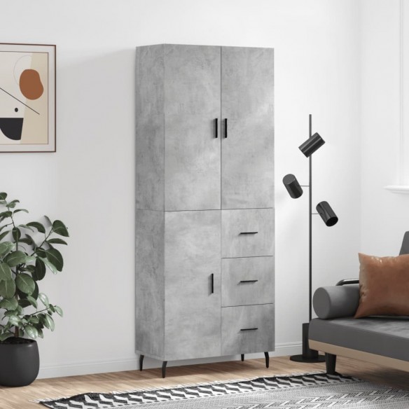 Buffet haut Gris béton 69,5x34x180 cm 