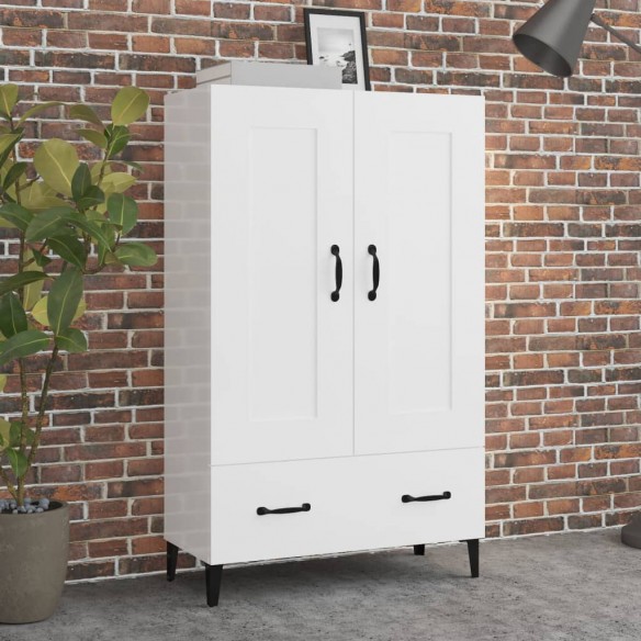Buffet Blanc brillant 70x31x115 cm 