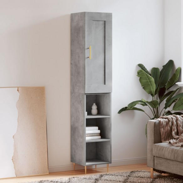 Buffet haut Gris béton 34,5x34x180 cm 
