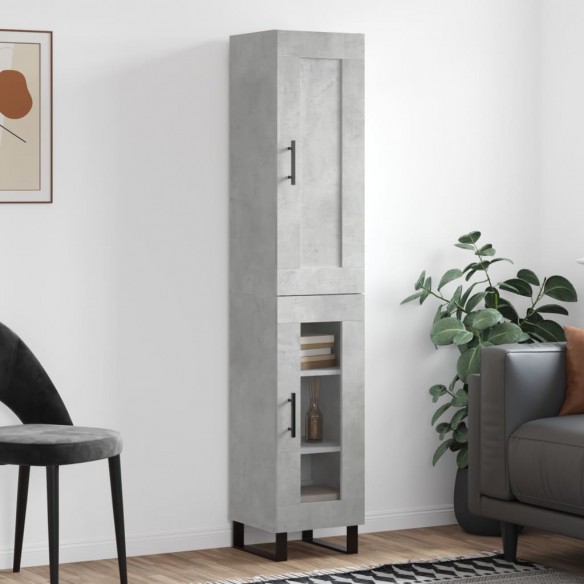 Buffet haut Gris béton 34,5x34x180 cm 