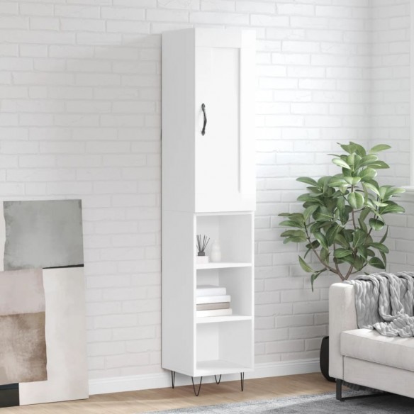 Buffet haut Blanc brillant 34,5x34x180 cm 