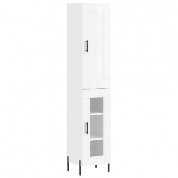 Buffet haut Blanc brillant 34,5x34x180 cm 