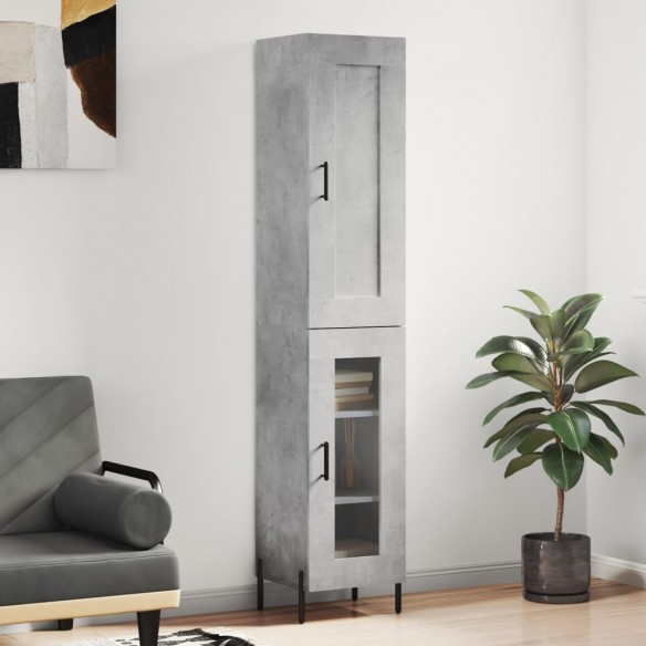 Buffet haut Gris béton 34,5x34x180 cm 