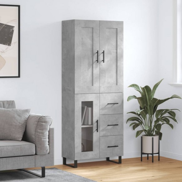 Buffet haut Gris béton 69,5x34x180 cm 