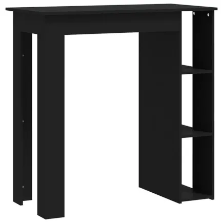 Table de bar avec étagère Noir 102x50x103,5 cm Aggloméré 2