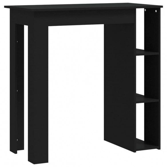 Table de bar avec étagère Noir 102x50x103,5 cm Aggloméré Table de bar avec étagère Noir 102x50x103,5 cm Aggloméré