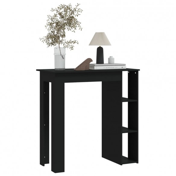 Table de bar avec étagère Noir 102x50x103,5 cm Aggloméré Table de bar avec étagère Noir 102x50x103,5 cm Aggloméré