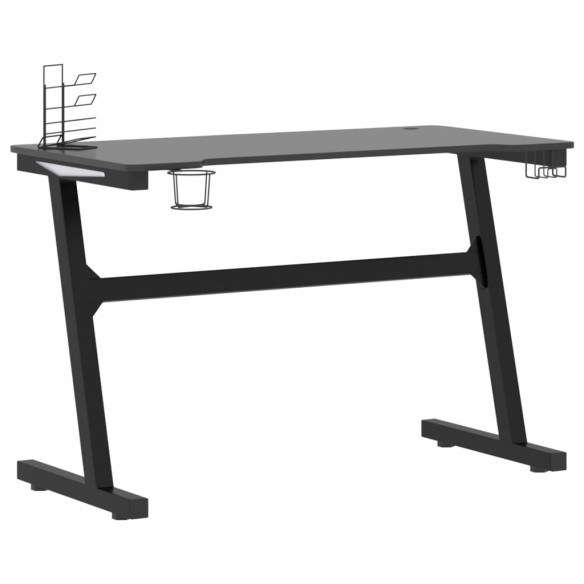 Bureau de jeu à LED en forme de Z noir 110x60x75 cm Bureau de jeu à LED en forme de Z noir 110x60x75 cm