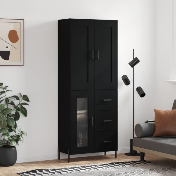 Buffet haut Noir 69,5x34x180 cm 