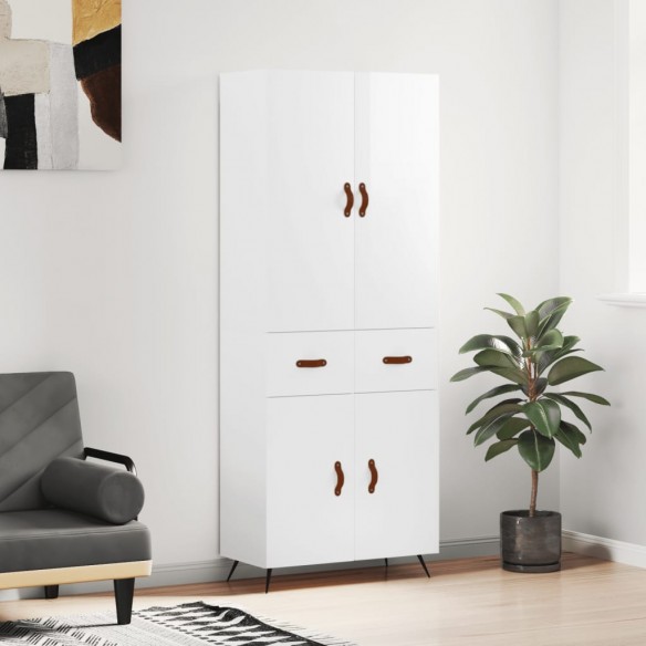 Buffet haut Blanc brillant 69,5x34x180 cm 