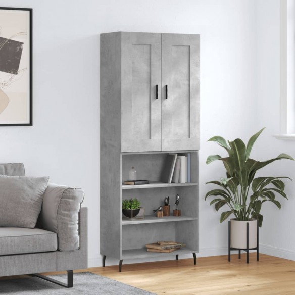 Buffet haut Gris béton 69,5x34x180 cm 