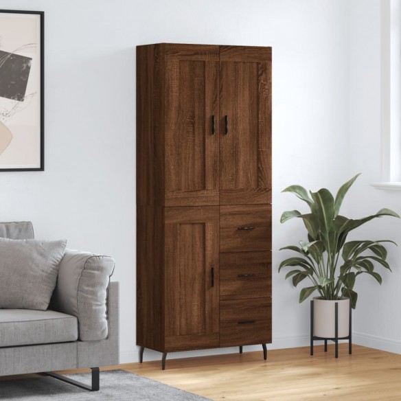 Buffet haut Chêne marron 69,5x34x180 cm 