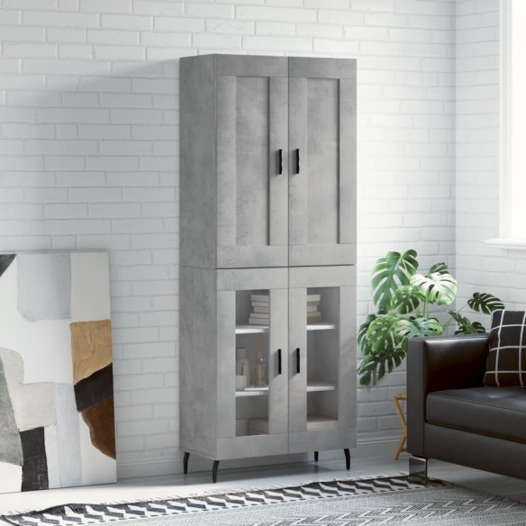 Buffet haut Gris béton 69,5x34x180 cm 