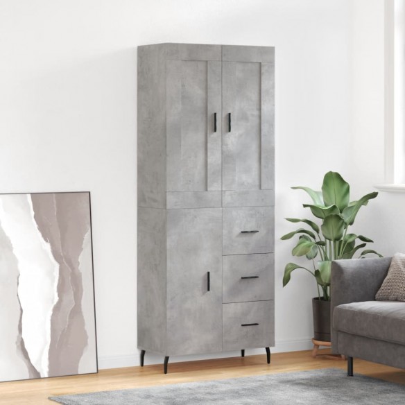Buffet haut Gris béton 69,5x34x180 cm 
