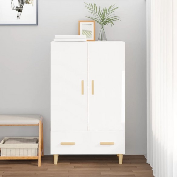 Buffet Blanc brillant 70x31x115 cm 