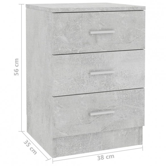 Table de chevet Gris béton 38 x 35 x 56 cm Aggloméré