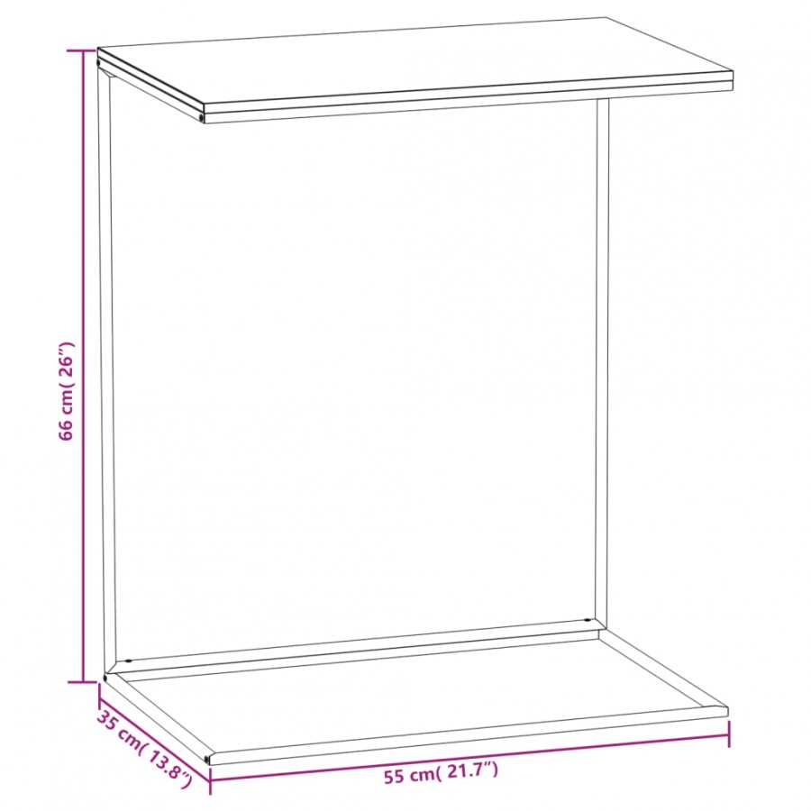 Table d'appoint Blanc 55x35x66 cm