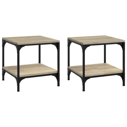 Tables d'appoint 2 pcs Chêne sonoma 40x40x40 cm Bois ingénierie 2