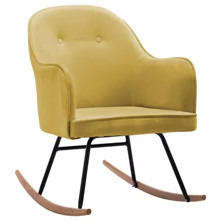 Chaise à bascule Jaune moutarde Velours 2