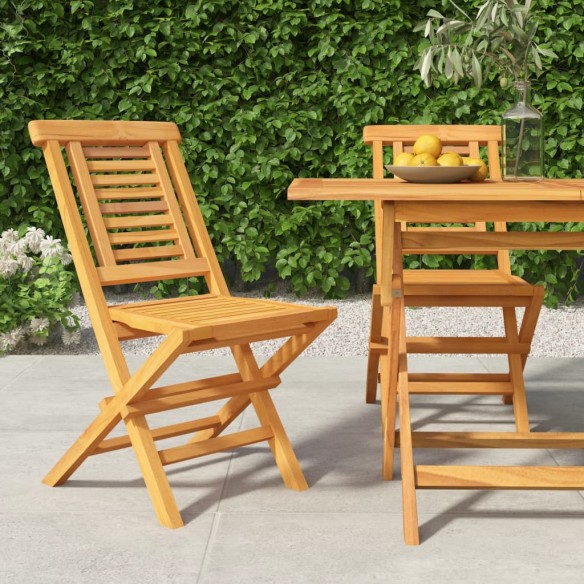 Chaises de jardin pliantes 2 pcs 47x63x90 cm bois massif teck
