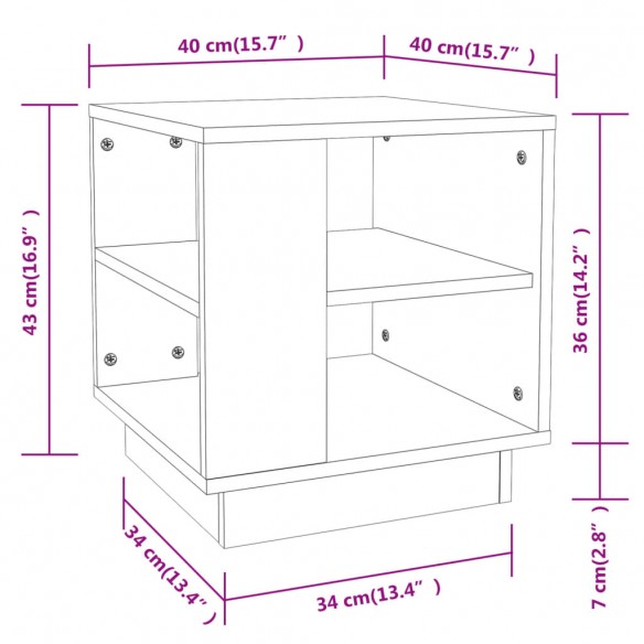 Table basse Sonoma gris 40x40x43 cm 