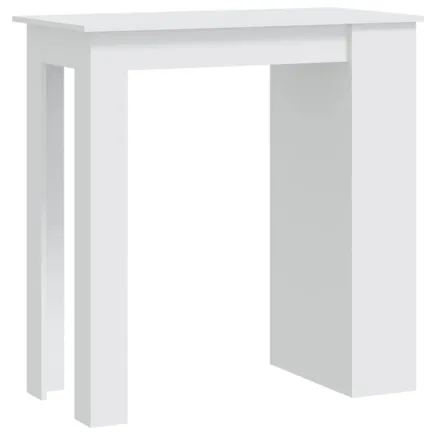 Table de bar avec rangement Blanc 102x50x103,5 cm Aggloméré 2