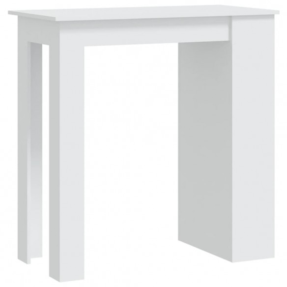 Table de bar avec rangement Blanc 102x50x103,5 cm Aggloméré Table de bar avec rangement Blanc 102x50x103,5 cm Aggloméré