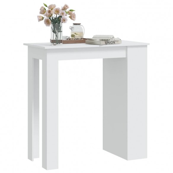 Table de bar avec rangement Blanc 102x50x103,5 cm Aggloméré Table de bar avec rangement Blanc 102x50x103,5 cm Aggloméré