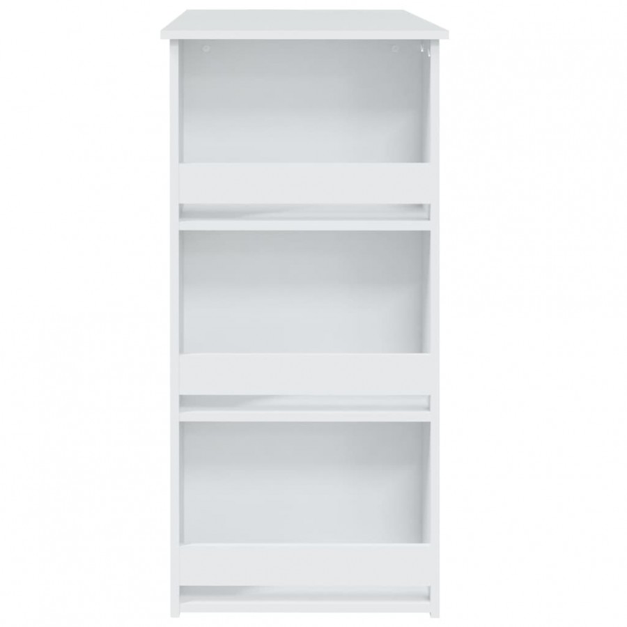 Table de bar avec rangement Blanc 102x50x103,5 cm Aggloméré