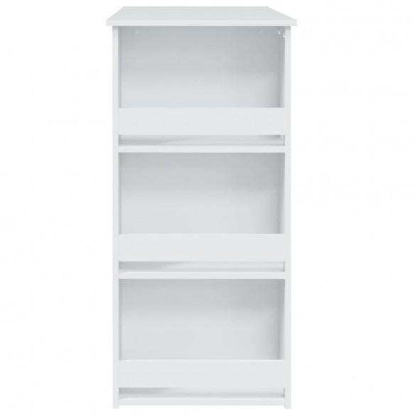 Table de bar avec rangement Blanc 102x50x103,5 cm Aggloméré Table de bar avec rangement Blanc 102x50x103,5 cm Aggloméré