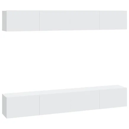 Meubles TV muraux 4 pcs Blanc 100x30x30 cm 2