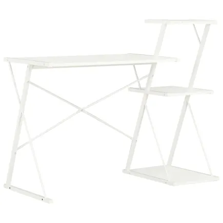 Bureau avec étagère Blanc 116x50x93 cm