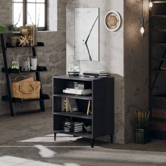 Buffet Gris brillant 57x35x70 cm Aggloméré