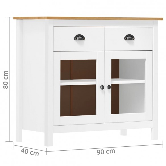 Buffet Hill Blanc 90x40x80 cm Bois de pin solide Buffet Hill Blanc 90x40x80 cm Bois de pin solide
