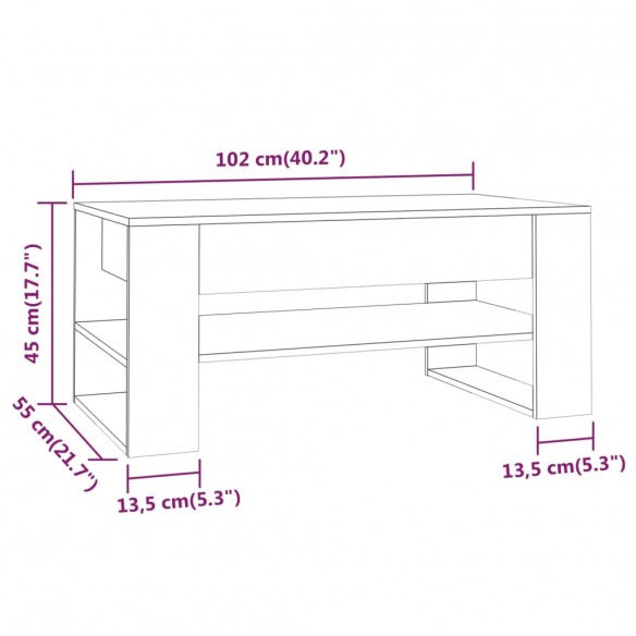 Table basse Noir 102x55x45 cm 